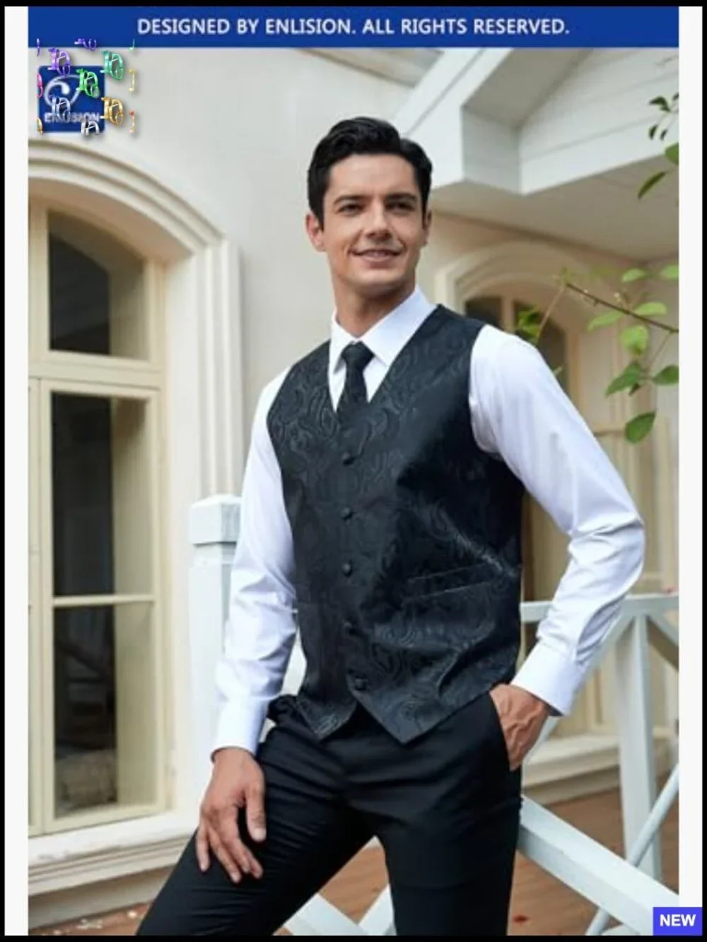 Men's Formal Vest Set Paisley Tuxedo Elegant Silk Blend Wedding Prom Party